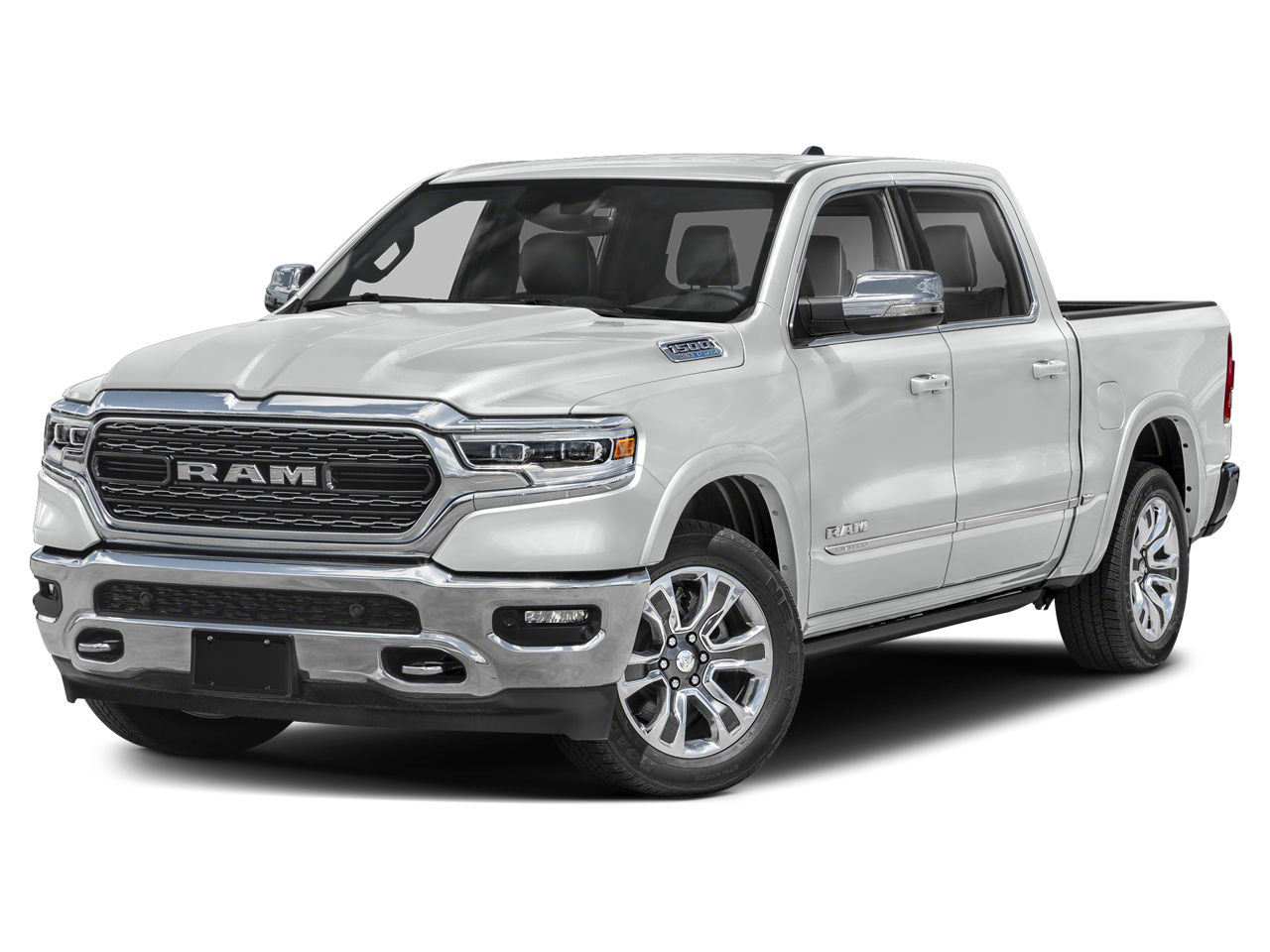 2024 RAM 1500 Limited Crew Cab 4x4 5'7' Box in Bright White Clearcoat — front three-quarter view