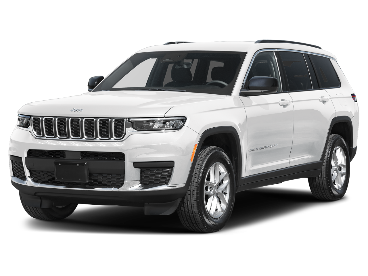 2026 Jeep Grand Cherokee GRAND CHEROKEE L LIMITED 4X4 in Bright White Clear-Coat Exterior Paint — front three-quarter view