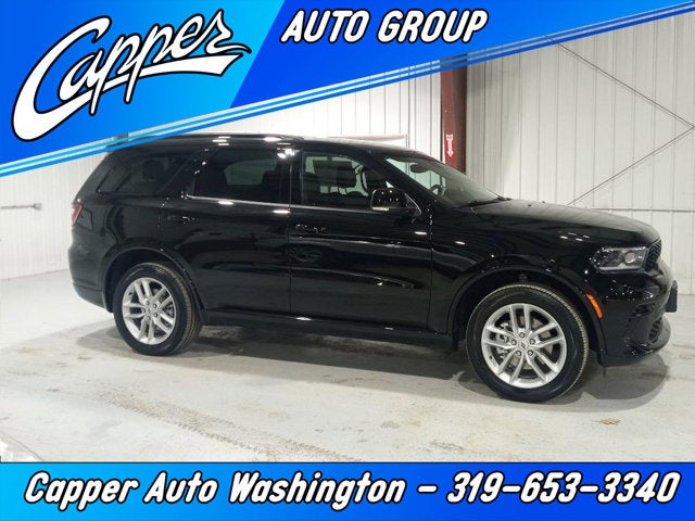 2026 Dodge Durango DURANGO GT PLUS AWD in Diamond Black Clear-Coat Exterior Paint — front three-quarter view