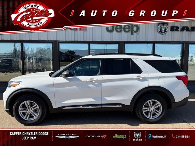 2020 Ford Explorer XLT in White — front three-quarter view