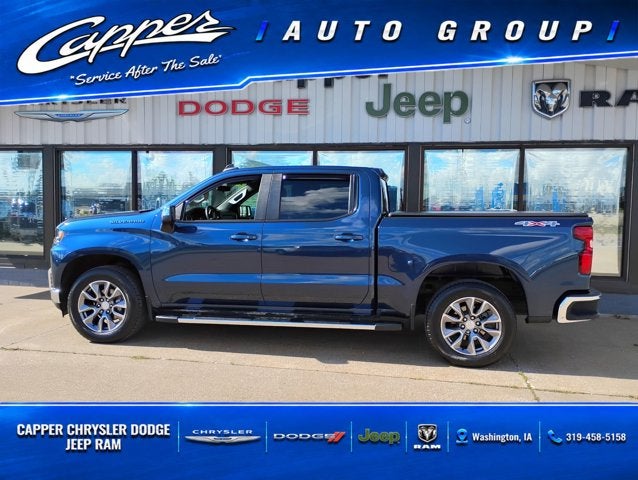 2022 Chevrolet Silverado 1500 LTD 4WD Crew Cab Short Bed LT with 2FL in Northsky Blue Metallic — front three-quarter view