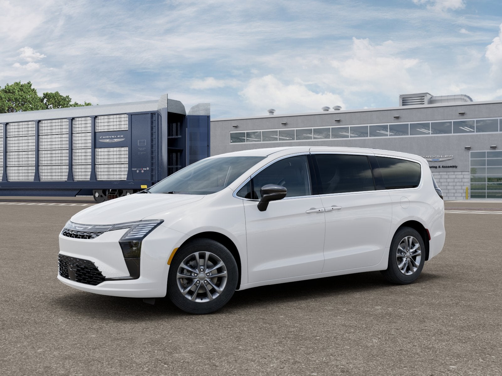 2027 Chrysler Pacifica PACIFICA SELECT in Bright White Clear-Coat Exterior Paint — front three-quarter view
