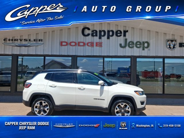 2018 Jeep Compass Limited 4x4 in White Clearcoat — front three-quarter view