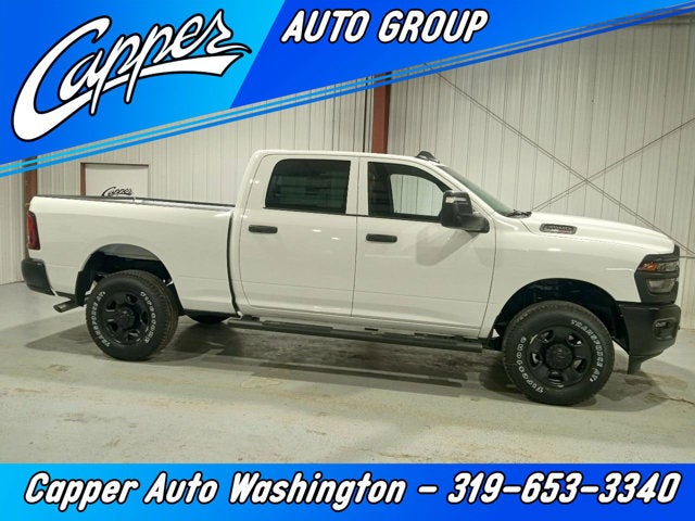 2026 RAM Ram 3500 RAM 3500 TRADESMAN CREW CAB 4X4 6'4' BOX in Bright White Clear-Coat Exterior Paint — front three-quarter view