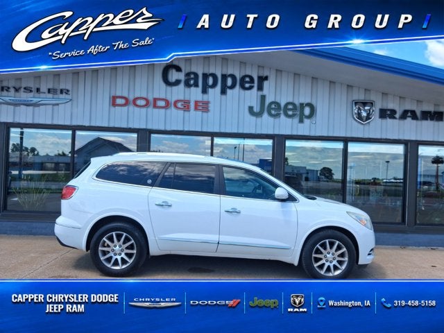 2016 Buick Enclave Leather in Summit White — front three-quarter view